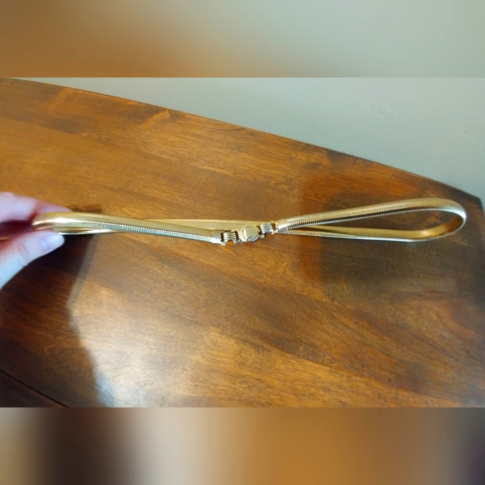 Vintage Gold Metallic Belt with Sleek Design